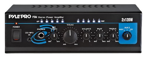 Pyle Mini 2 x 120 Watt Audio Stereo Amplifier Microphone Input