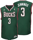 Brandon Jennings Green Adidas Revolution 30 NBA Replica Milwaukee Bucks Youth Jersey