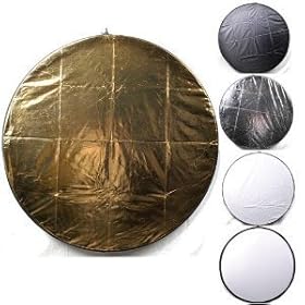 Helloo 43 110CM 5 in 1 Reflector (Translucent, Silver, Gold, White, and Black) Pro Premium Grade Collapsible Disc Soft Round Portable Collapsible Multi Disc Light Photographic Lighting Reflector for Studio or any Photography Situation