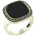 Sterling Silver Square Cut Onyx Ring