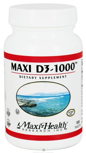 Maxi-Health Research Kosher Vitamins Maxi D3-1000 IU - 180 Tablets, 2 pack (image may vary)