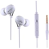 Acctrend Earphones Headphones Sport Headphones Earbuds 3.5mm Ae8-sp In-ear with Microphone Volume Adjustment Super-buss White