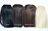 Hair Bangs Clip on in Extensions - Italian Remy 100% Human Hair-#1 Jet Black