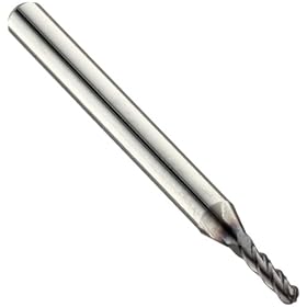Niagara Cutter CB430 Carbide End Mill, General Purpose, TiAlN Coated, 4 Flutes, Ball End, 9/32" Cutting Length, 3/32" Cutting Diameter