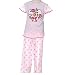 Whiz Girls Little Girl Sleepwear Pajamas Pink Floral Heart Set 4-16