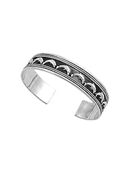 Sterling Silver Dolphin Oxidized Bangle Bracelet
