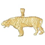 14kt Yellow Gold Sabre Tooth Tiger Pendant