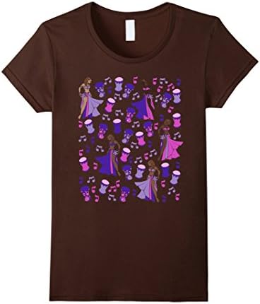 Women's Purple Belly dancers shirt and Doumbek drums t-shirt Large Brown