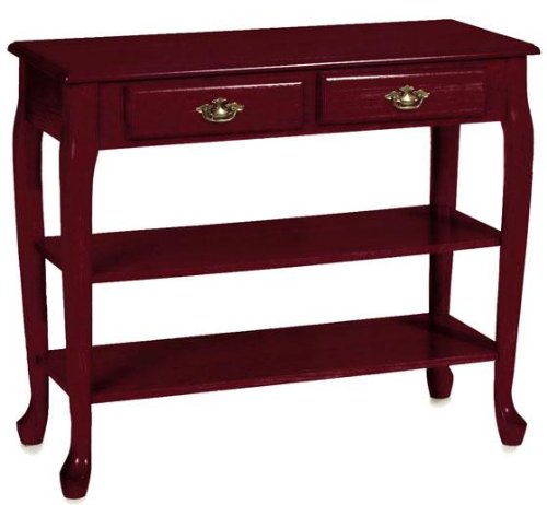 Traditional 36w 2 - shelf Console Table, 36W, MAHOGANY