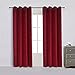 Cherry Home Set of 2 Classic Blackout Velvet Curtains Panels Home Theater Grommet Drapes Eyelet 52Wx96L-inch Red(2 Panels) Theater| Bedroom| Living Room| Hotel