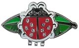 41bUoNqCU6L. SL160  Crystal Golf Ball Marker & Hat/ Visor Clip   Lady Bug on Leaf