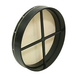 Bodhran, 18"x3.5", Fixed, Black, Cross