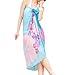TopTie Swimwear Cover-up Sarong - Lake Blue with Floral Print