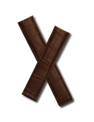 WSW Brown Alligator-style leather watchband to fit the TAG Heuer Carrera models listed below