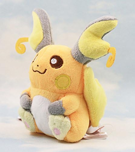 Pokemon 5'' Pocket Monster Raichu Plush Toy Doll + 2 x Pokemon Mini Figurine(3cm)