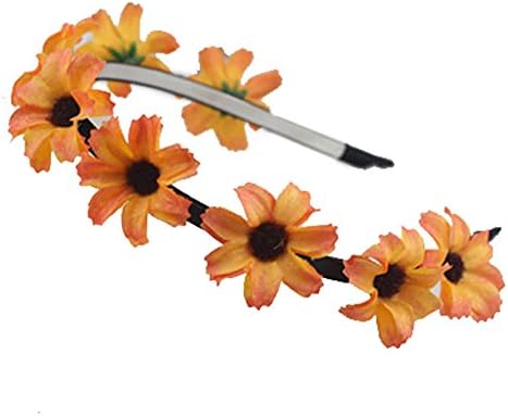 Lookcon Fashion All-match Elegant Sweet Seaside Fresh Little Daisy Headbands( Orange White)