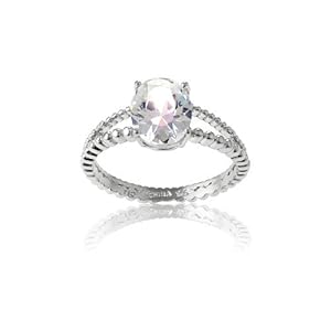 Oval engagement ring double band