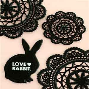 デコ蒔絵シール ラッキーアニマル RABBIT（ウサギ）　ブラック