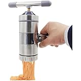 Virtuous * DIY Manual Kitchenaid Attachments Noodle Press Pasta Maker - Fruits,vegetable,citrus Juicer Press & Pasta Machine with 5 Noodle Mould ( Stainless Steel Silver)