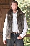 Men's Long Haired Beaver Zip Vest