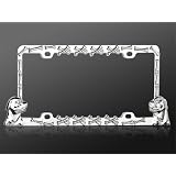 Buy Chrome Metal Car License Plate Frame - Puppy and Dog Bones by Valor