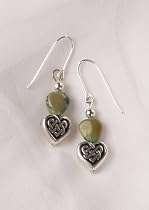 Turquoise and Celtic Heart Earrings