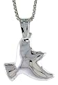 Sterling Silver Dove Pendant, Made in Italy. 9/16 in. (15mm) Tall