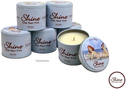 Shine Candles Premium Soy Scented Canldes Ocean Breeze 6 Count(6.2oz.)