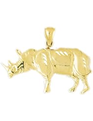 Dazzlers Solid 14k Gold Rhino Charm Pendant Available in three colors from jewelsberry (weights: 5.6 grams only)