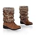 Charm Foot Fashion Faux-fur Womens Low Heel High Top Snow Boots