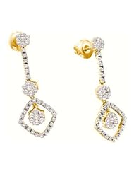 0.75 cttw 14k Yellow Gold Diamond Bridal Chandelier Earrings (Real Diamonds: 3/4 cttw)