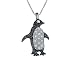 Black and White Diamond 1/4 Carat (ctw) Penguin Pendant in White Gold with Chain