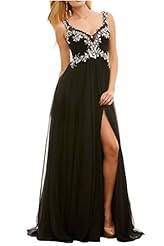 Natural   Waistline  Backless Chiffon Evening Dress/Prom Dress  With a Ribbon  and Rhinestones