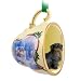 dachshund27 - Black Dachshund Christmas Ornament Sleigh Ride Teacup