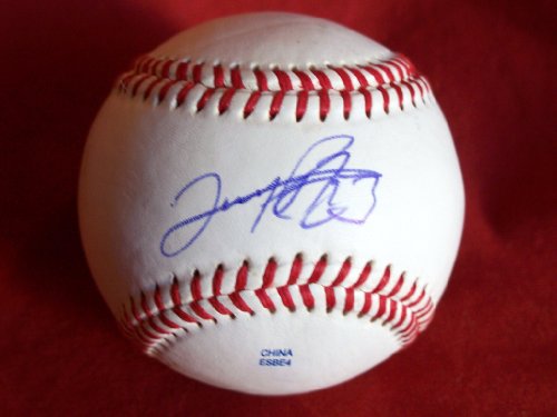 Juan Perez Autographed ROLB Baseball, Milwaukee Brewers, Philadelphia Phillies, Proof Photo of Juan Signing for Us.