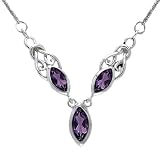 Celtic Knot Natural Amethyst and Sterling Silver Necklace
