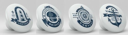 Nautical Sea Icon Ceramic Knobs Set of 4