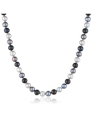 Honora "Black Tie" Black, Jet and Grey Freshwater Cultured Pearl Necklace, 18"
