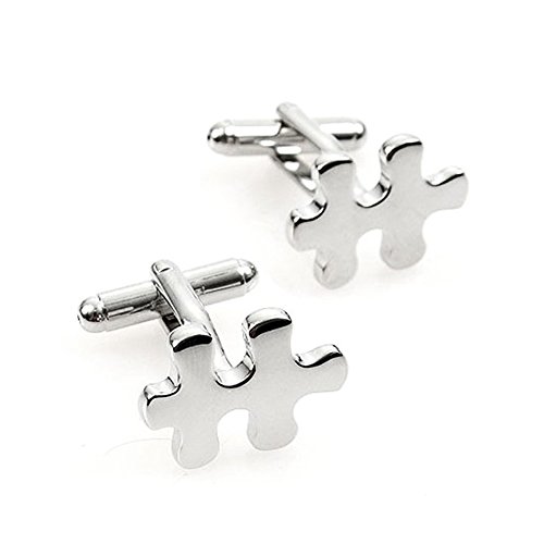 Famgem Men's Cufflinks Nerd - Game Funny French Cuff Links for Mens - Personalized Wedding Groomsmans Christmas Gift / with a Free Gunny Bag- Novelty Jewelry- Fantastic Geek Collection- Puzzle Piece