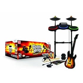Guitar Hero World Tour (jeu + guitare + batterie + micro)