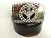 Famous Rhinestone Peace Sign Woman Belt Buckle + Belt
