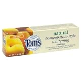 Tom`s of Maine Natural Care Toothpaste, Homeopathic Style Whitening, Apricot, 5.2 oz (147 g) (Pack of 6)