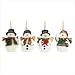 Snowman Christmas Tree Ornaments Set of 4