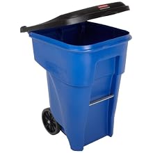 Rubbermaid Commercial Brute MDPE Rollout Trash Can, Rectangular
