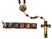 Sacred Heart Rosary and Adjustable Wood Bracelet with Photographs - 12.5'' Rosary Length