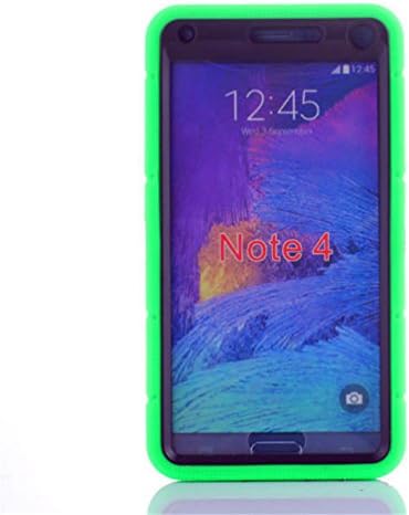 GRANDO 4 in 1 Full Protection Rugged Case + Belt Clip for Samsung Note 4 Green