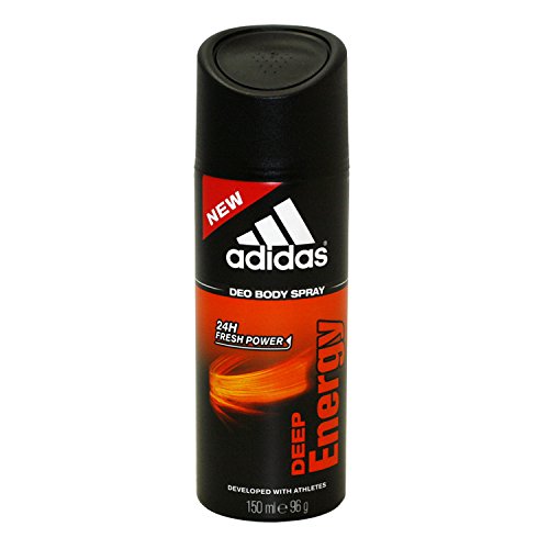 Adidas Deep Energy Deodorant Body Spray for Men, 5 Ounce Men Perfume