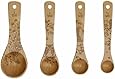 Talisman Designs Get Real Solid Beechwood Measuring Spoon, Woodland Design, Set of 4