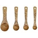 Talisman Designs Get Real Solid Beechwood Measuring Spoon, Woodland Design, Set of 4