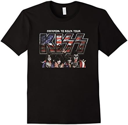 Men's KISS BAND FREEDOM TO ROCK TOUR 2016 shirt XL Black